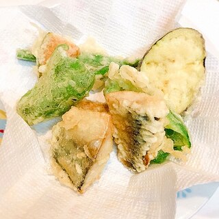 塩サバと旬の野菜で☆我が家のサクサク天ぷら